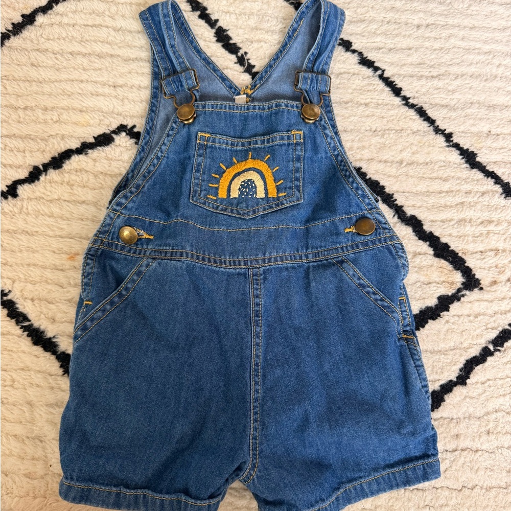 Wild Wawa Overalls with Rainbow Embroidery